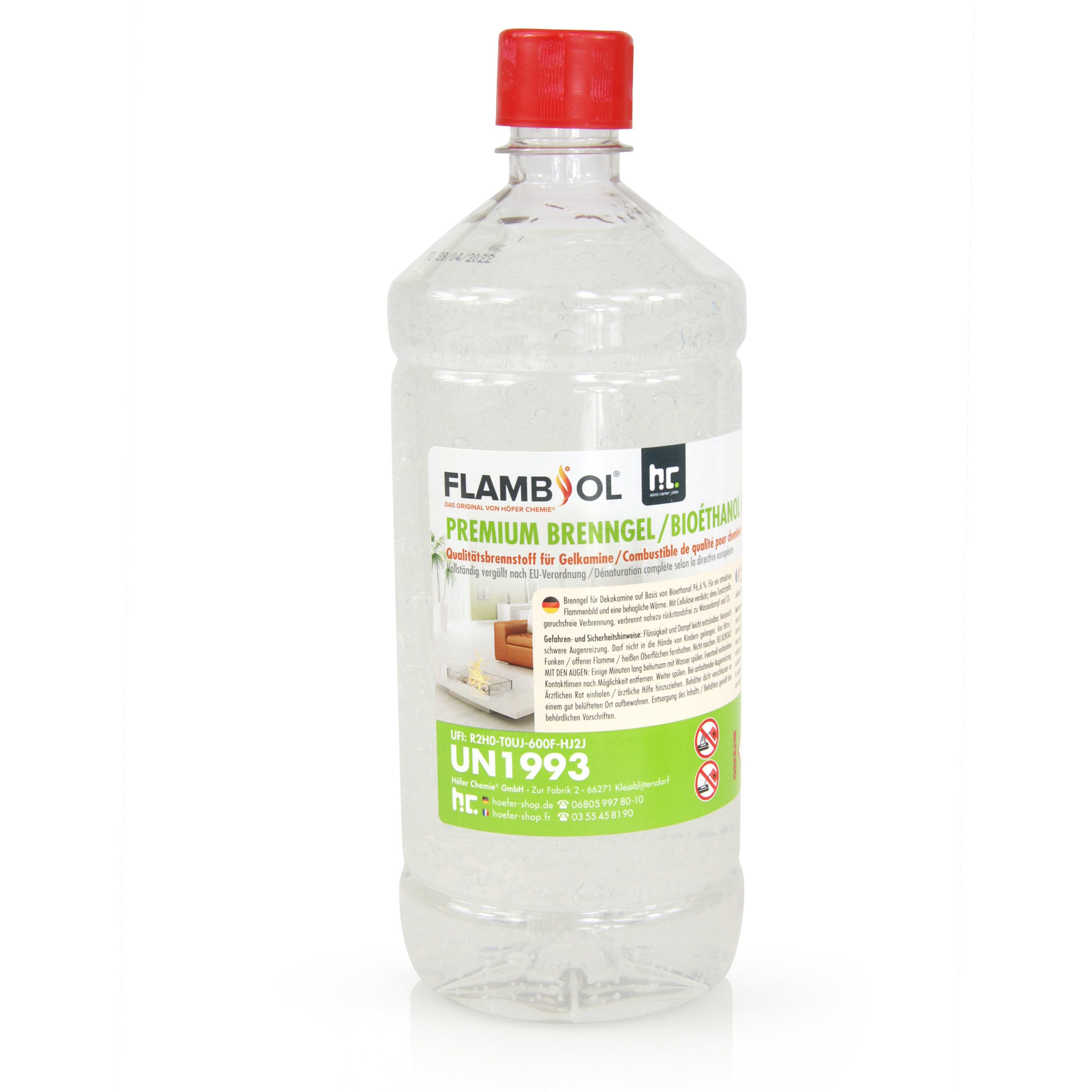 Bioethanol 1 L FLAMBIOL® Premium Brenngel