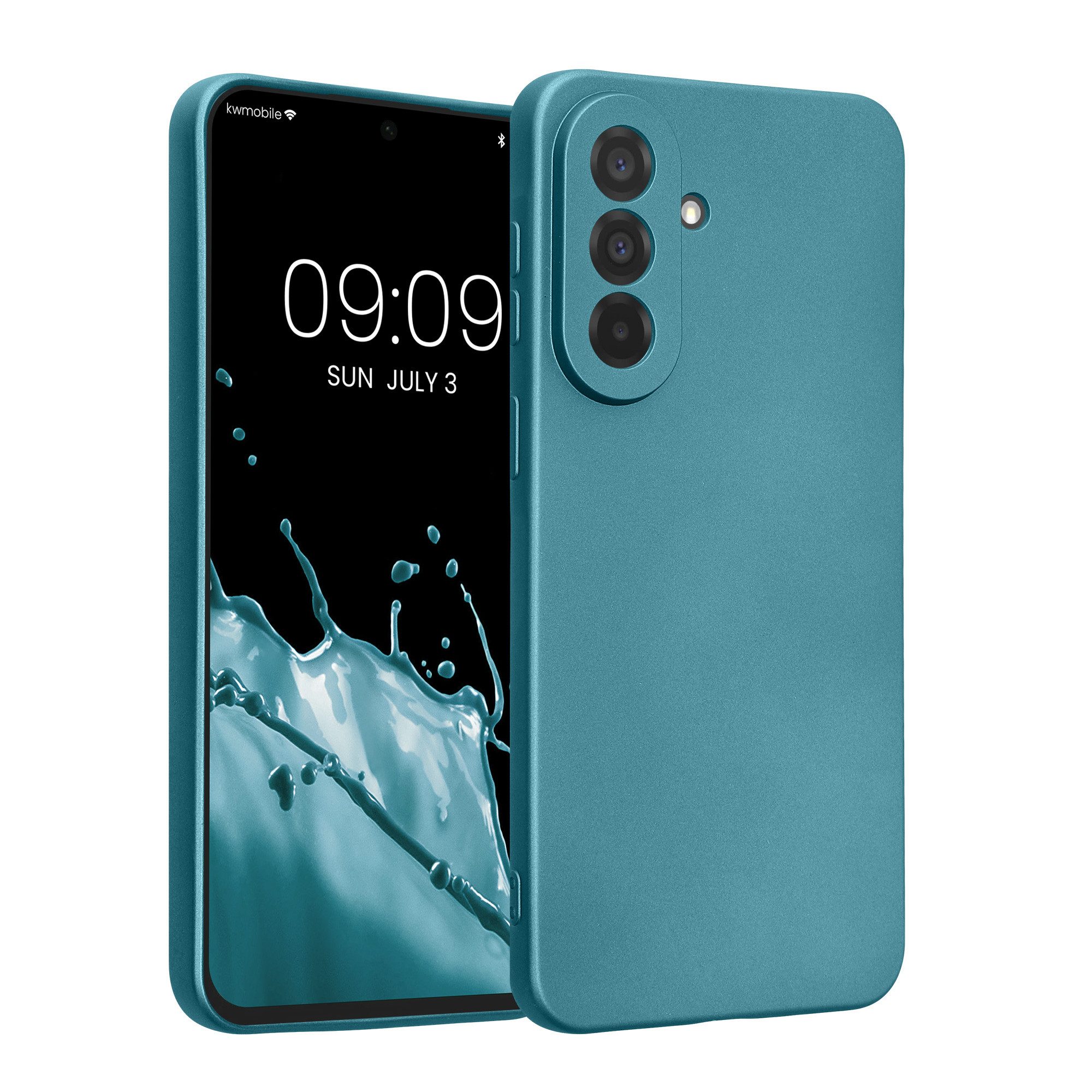 kwmobile Smartphone-Hülle Handyhülle für Samsung Galaxy A37 5G Hülle, weiche Silikon Case metallisch schimmernd - Schutzhülle Cover