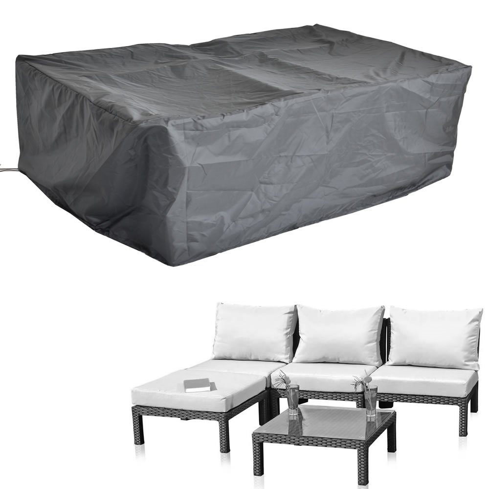 Feel2Home Gartenmöbel-Schutzhülle Schutzhülle 197x122x62 Schwarz Gartenmöbel Rattan Abdeckung Plane (Stück, 1-St., Premium Schutzhülle), Polyethylengewebe