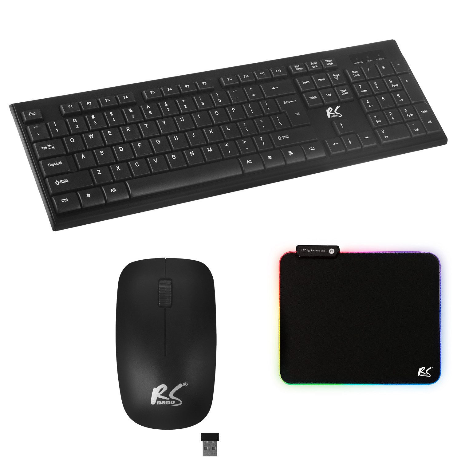 NanoRS RS580 + RS704 Tastatur (Gaming Tastatur Maus Mauspad Set)