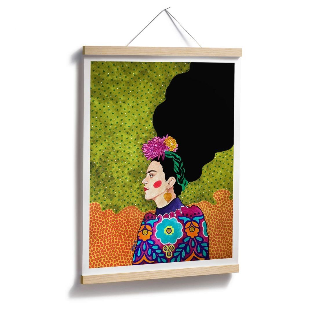 K&L Wall Art Poster Poster kraftvolles Frau Sommer Frida modern Portrait Hülya Wandbild Kahlo, Wohnzimmer