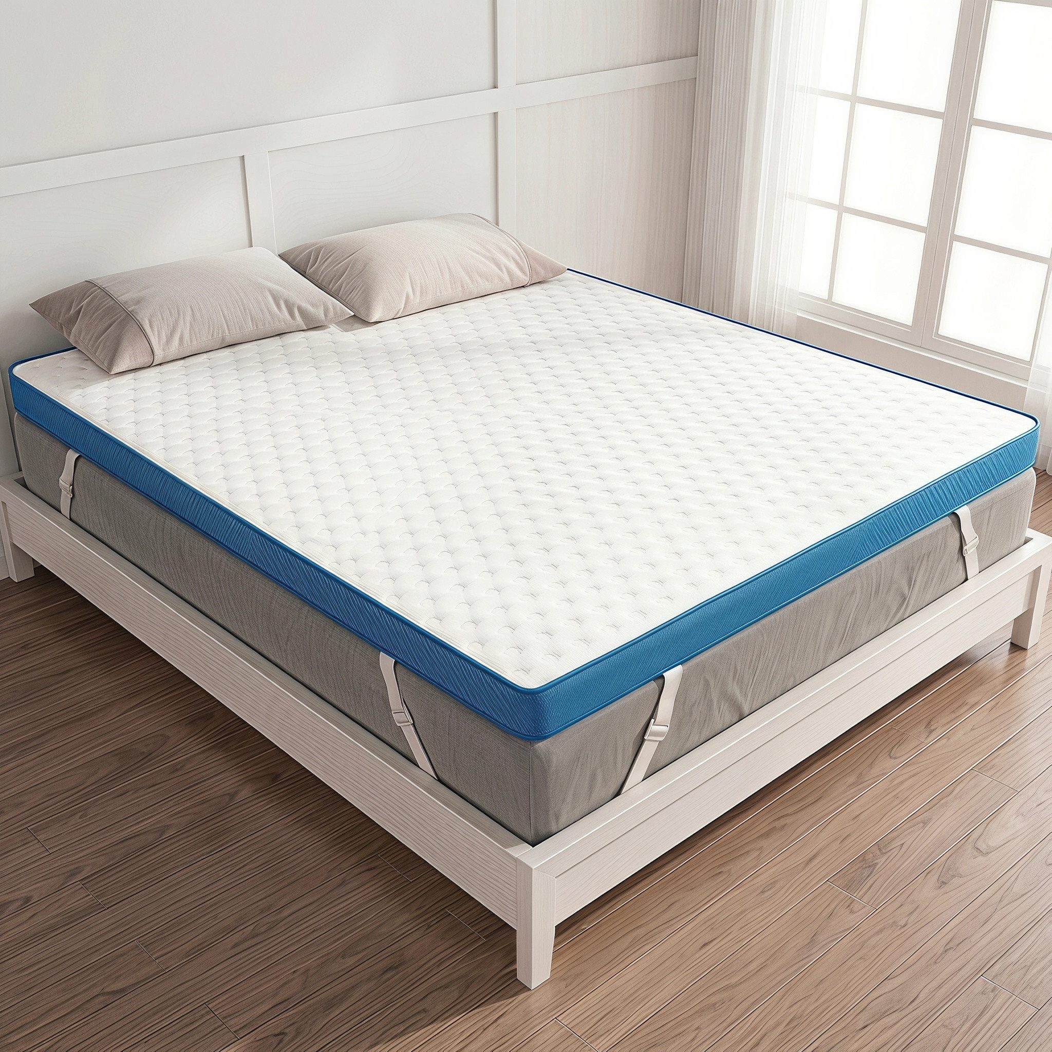 Totnz, Topper Matratzentopper 90X200cm, 120X200cm, 140X200cm, 160X200cm, 180X200cm, 7.5 cm hoch, Gel Memory Foam, (H2/H3, Ergonomisch, Kühlend, Waschbar, OEKO‑TEX®-zertifiziert), für Seiten-/Rücken-/Bauchschläfer
