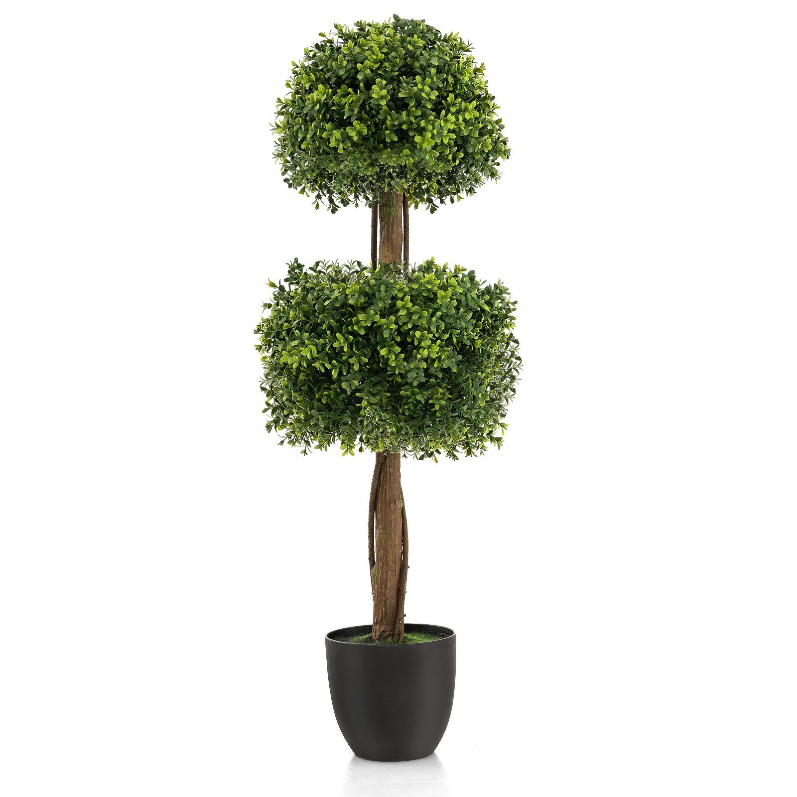 Kunstpflanze, COSTWAY, Höhe 100 cm, Buchsbaum Dekopflanze mit Topf