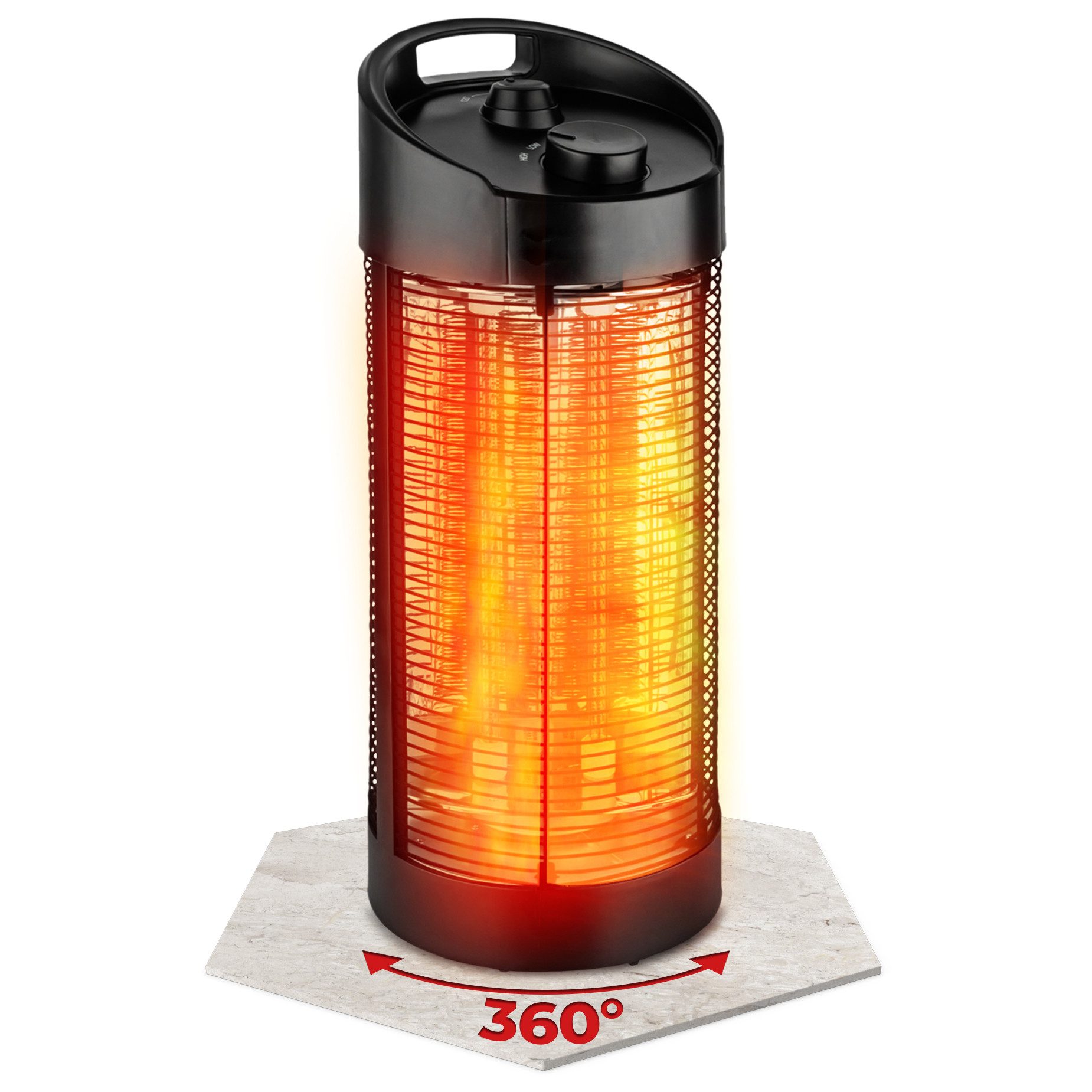 HEIMWERT Infrarotstrahler Heizstrahler Infrarotheizung 1200 Watt 360 Grad