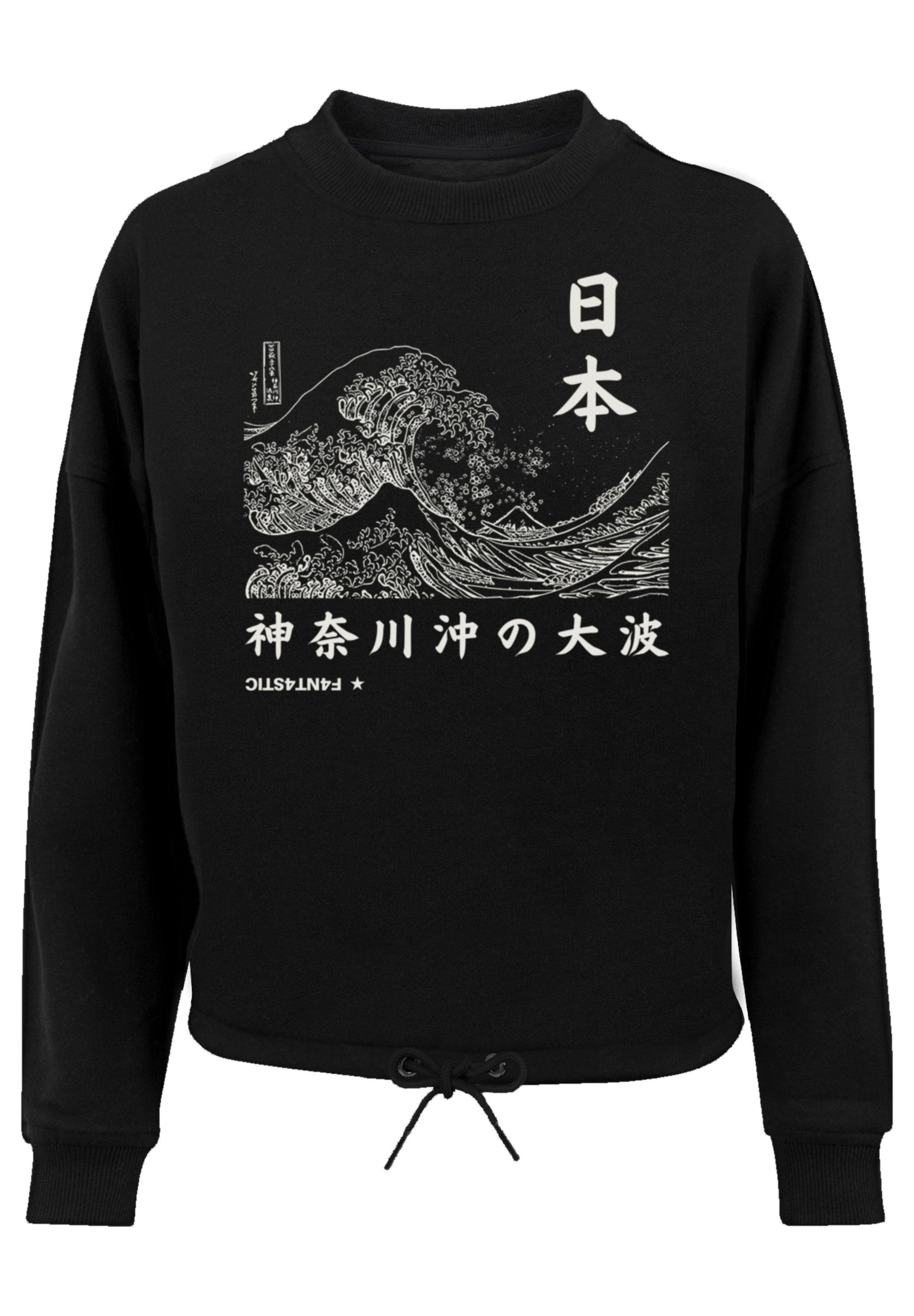 schwarz F4NT4STIC Sweatshirt Kanagawa Print