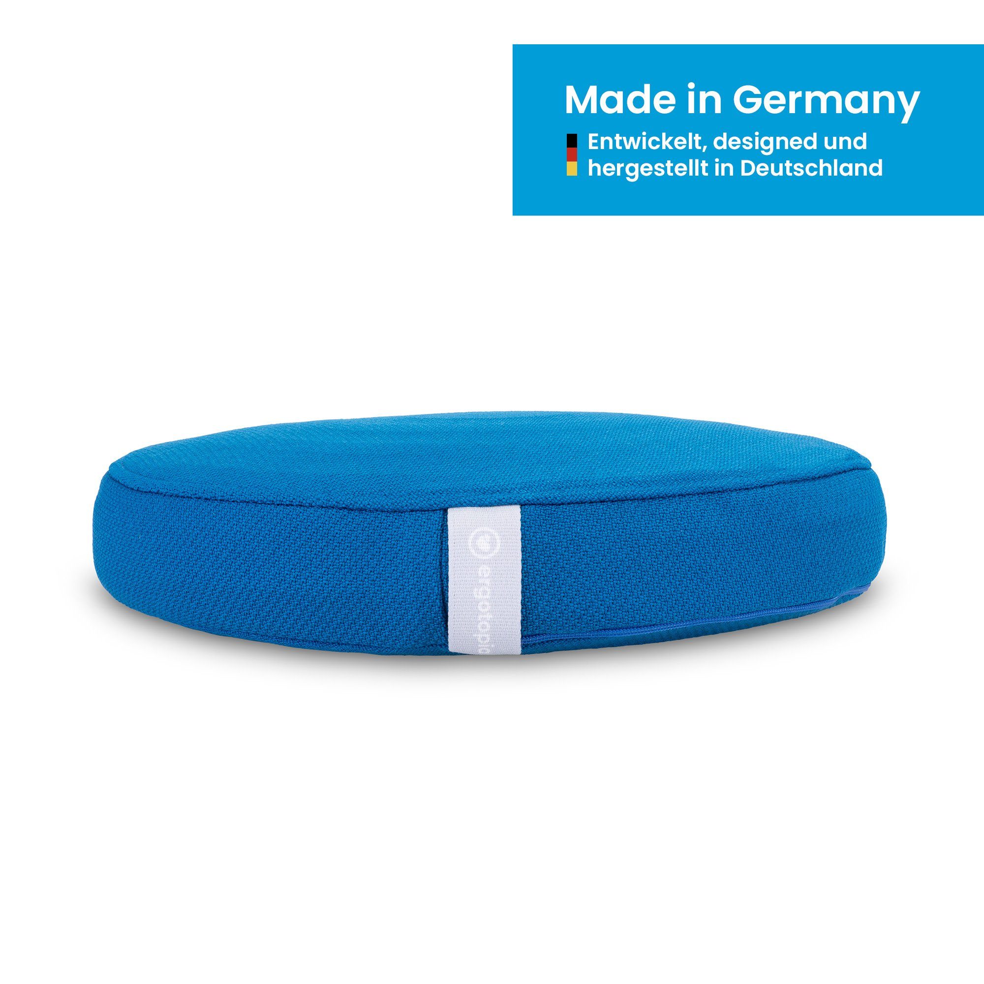 Ergotopia Balancekissen handgefertigt, Kissenbezug Bezug, Hause zu 33 Germany, und Büro Gleichgewichtskissen Ballsitzkissen, cm Made oder in Blau für für