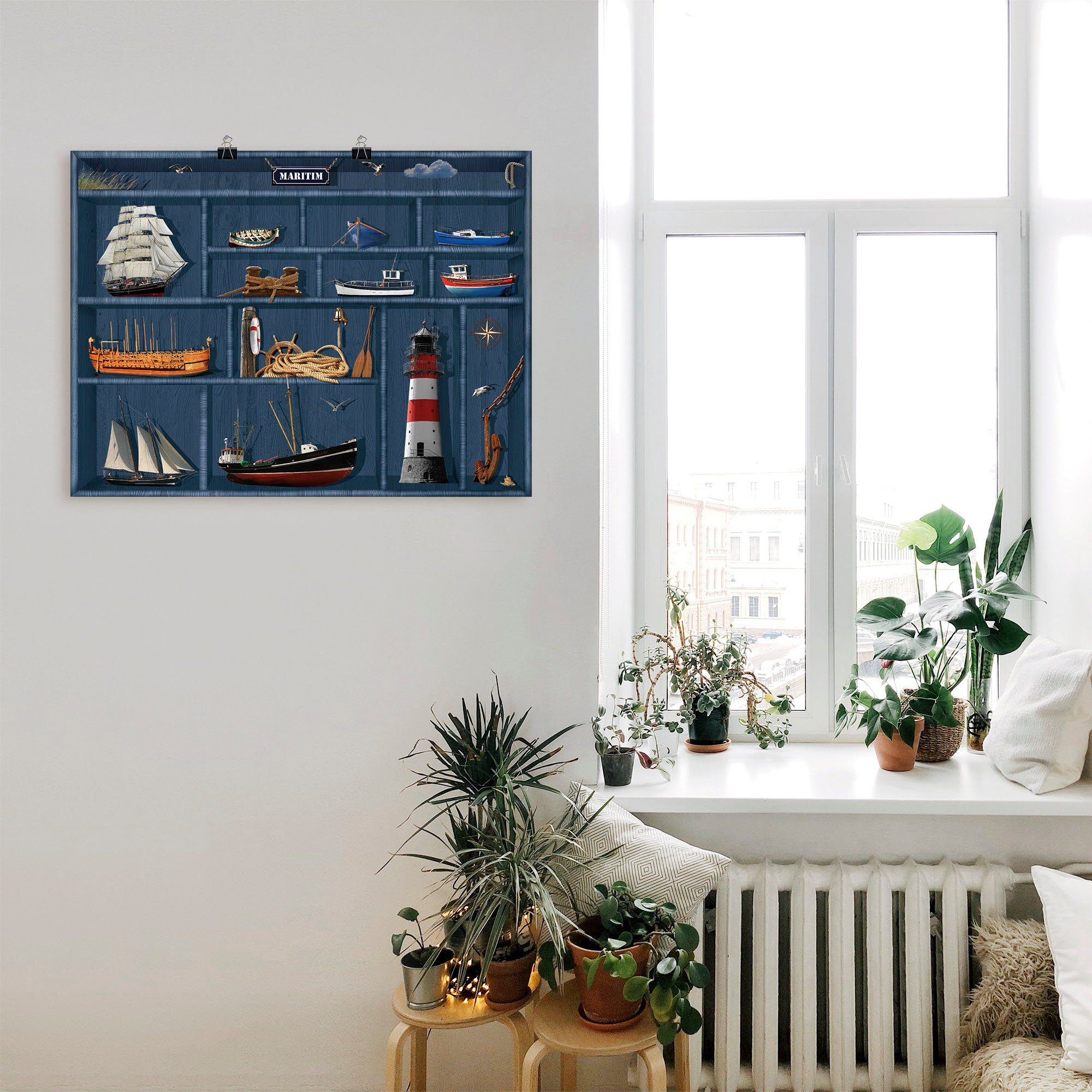 Artland Wandbild Arrangements Der St), in Poster als oder (1 Leinwandbild, Setzkasten, Größen maritime Wandaufkleber versch