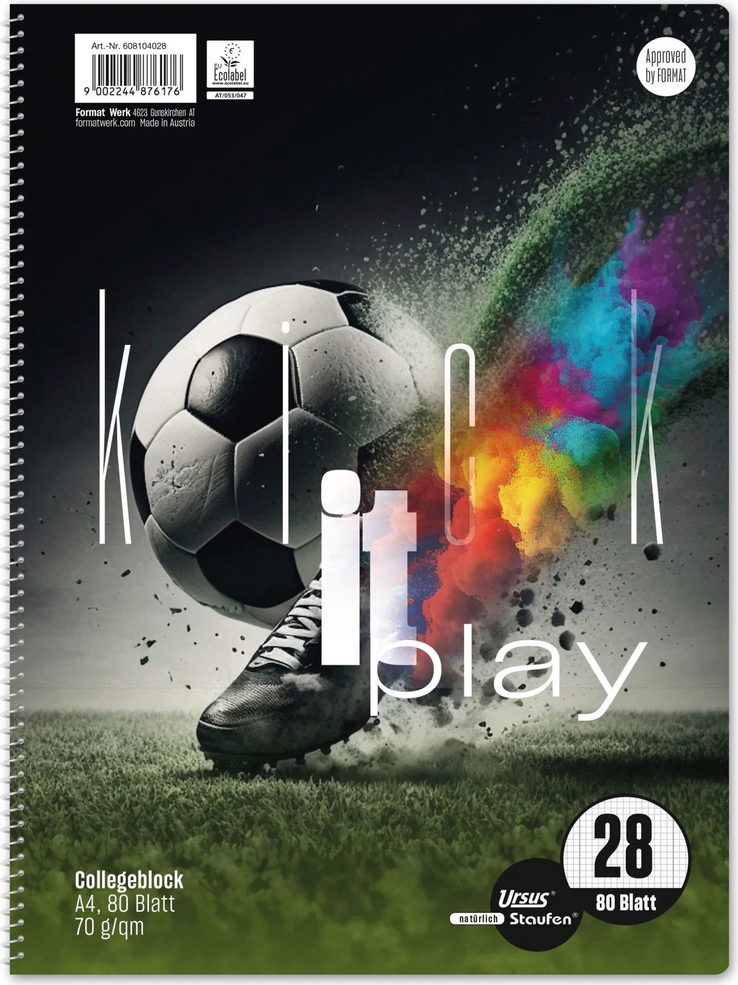 Staufen Spiel Staufen Collegeblock Fußball WM A4 80Bl - 1 von 2 Designs