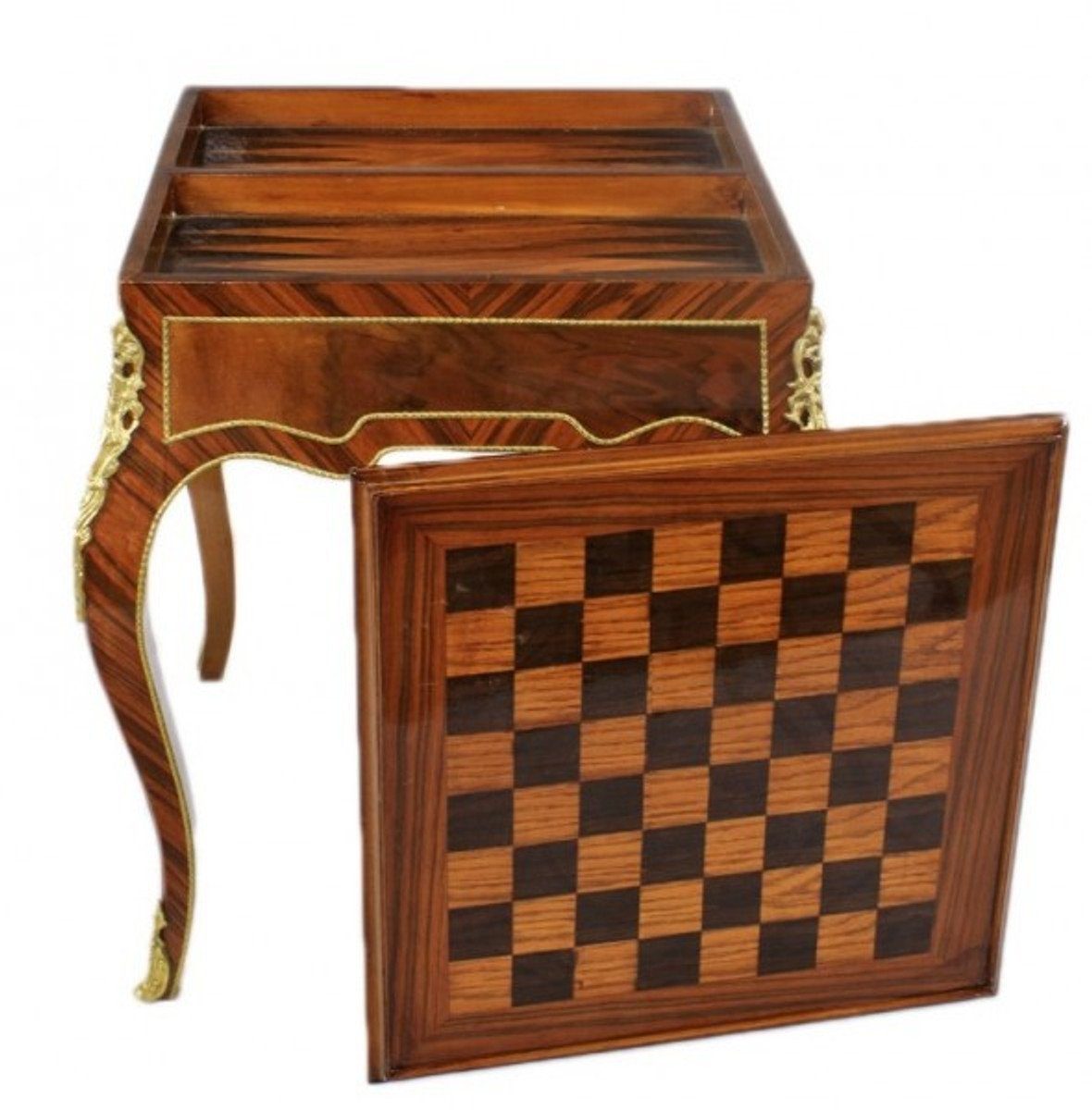 - 60 Tisch 60 / Möbel Padrino Stil Deco H Spieltisch Barock L Schach B 71 x Antik Braun Art Backgammon Gamingtisch cm x Casa Mahagoni