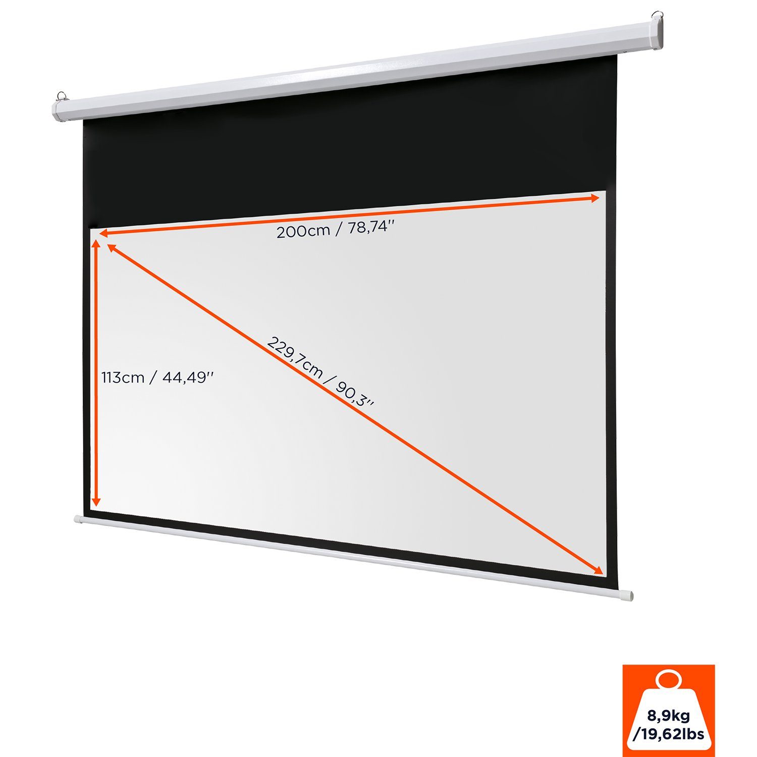 Celexon basic line Motorleinwand (schwarze Rückseite)