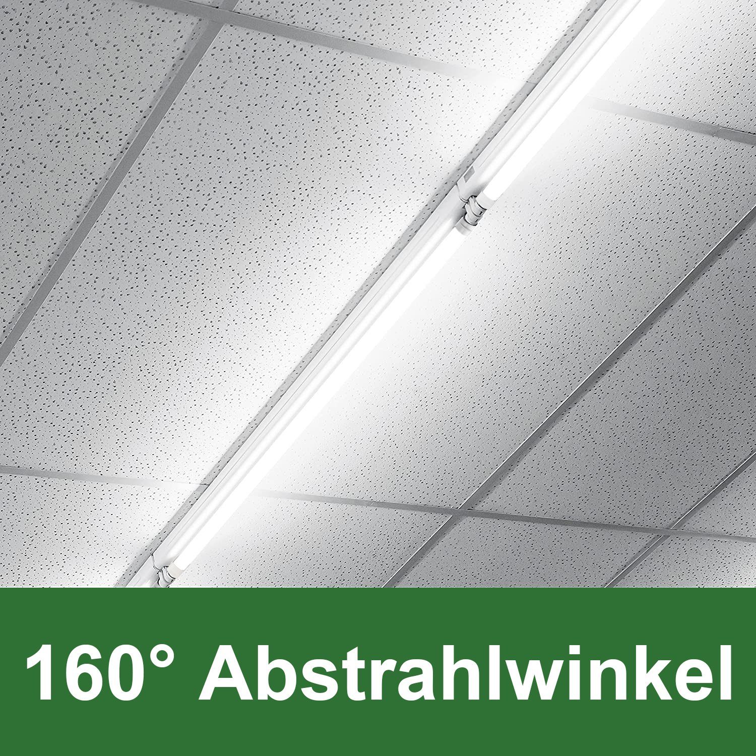 LED 9/14/18/22W integriert, Röhre T8 LED Werkstattlampe Lichtleiste, Leuchtstoffröhre, (6000K) LED Stück - Tubes 2 Leuchtstoff Stück Ersatzröhre 18W fest iscooter LED matt Kaltweiß, Lichtleiste 4ft 2