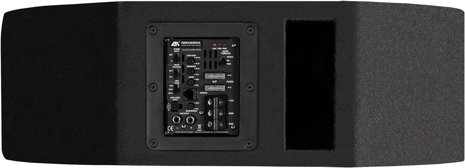 ESX DBX800A, Aktiv-Subwoofer für die Reserveradmulde, 2x20cm (8) Auto-Subwoofer (400 W, max.: W 20 cm)