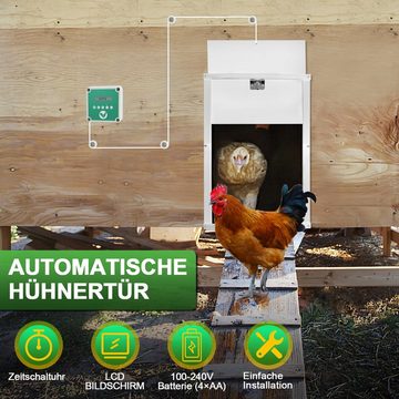 Randaco Hühnerstall Automatische Hühnerklappe-Timer/Lichtsensor-automatische Verriegelung