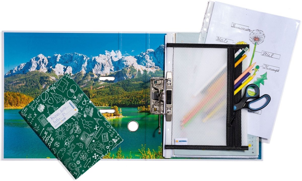 HERMA Prospekthülle Reißverschlusstasche A5 schwarz