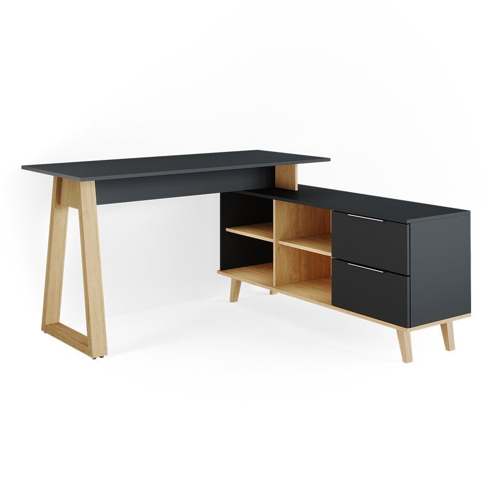 Vicco Schreibtisch Nautica, Anthrazit/Buche, 138 x günstig online kaufen