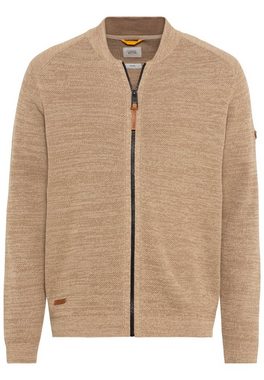 camel active Strickjacke aus zertifiziertem Organic Cotton Stehkragen