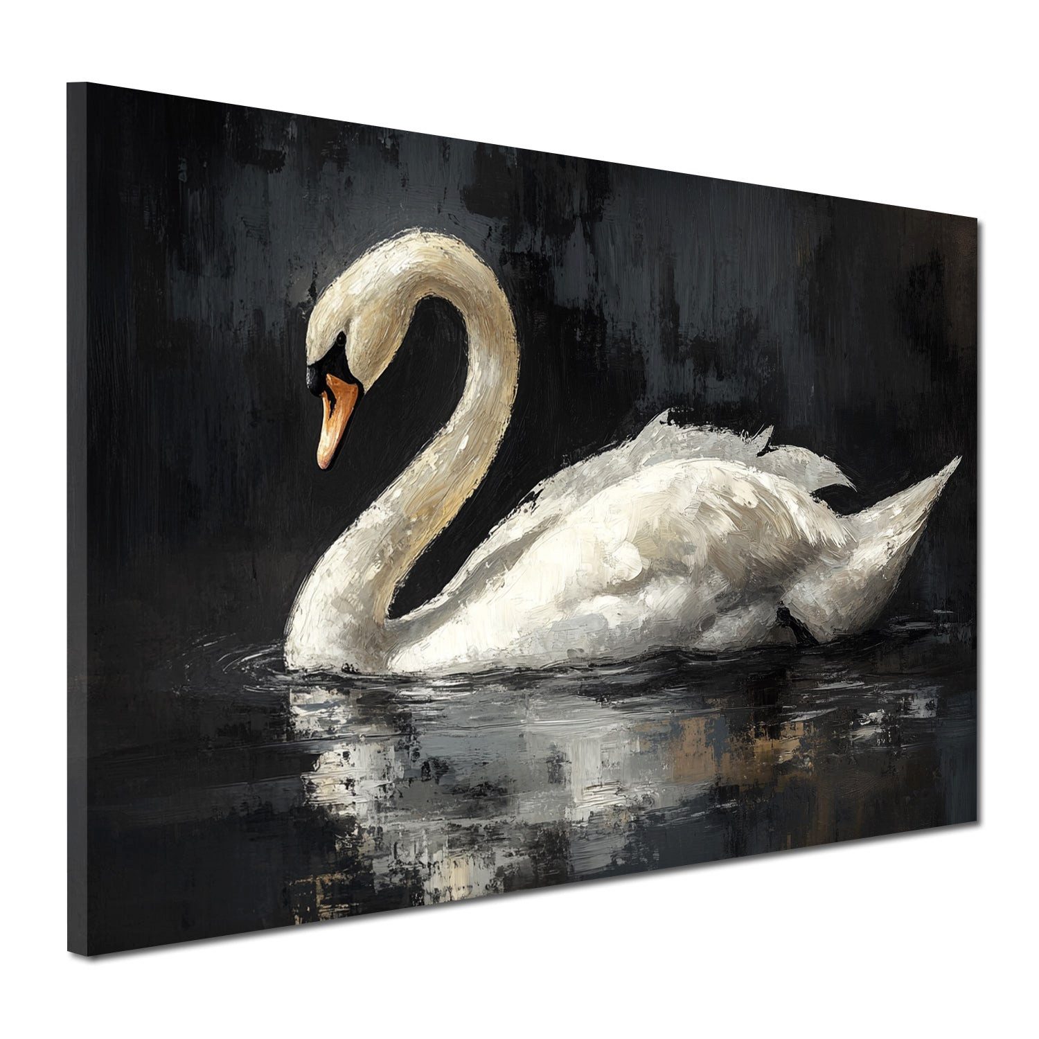 Artedinoi Leinwandbild Anmutiger Schwan auf stillem Wasser Eleganz Wandbild Leinwandbild XL D, Schwan auf stillem Wasser