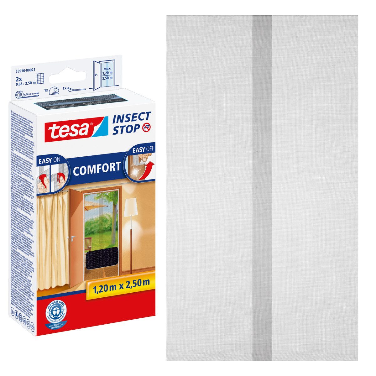 Insektenschutz-Tür Insect Stop Comfort Fliegengitter für Türen - 1,3 m : 2,5 m