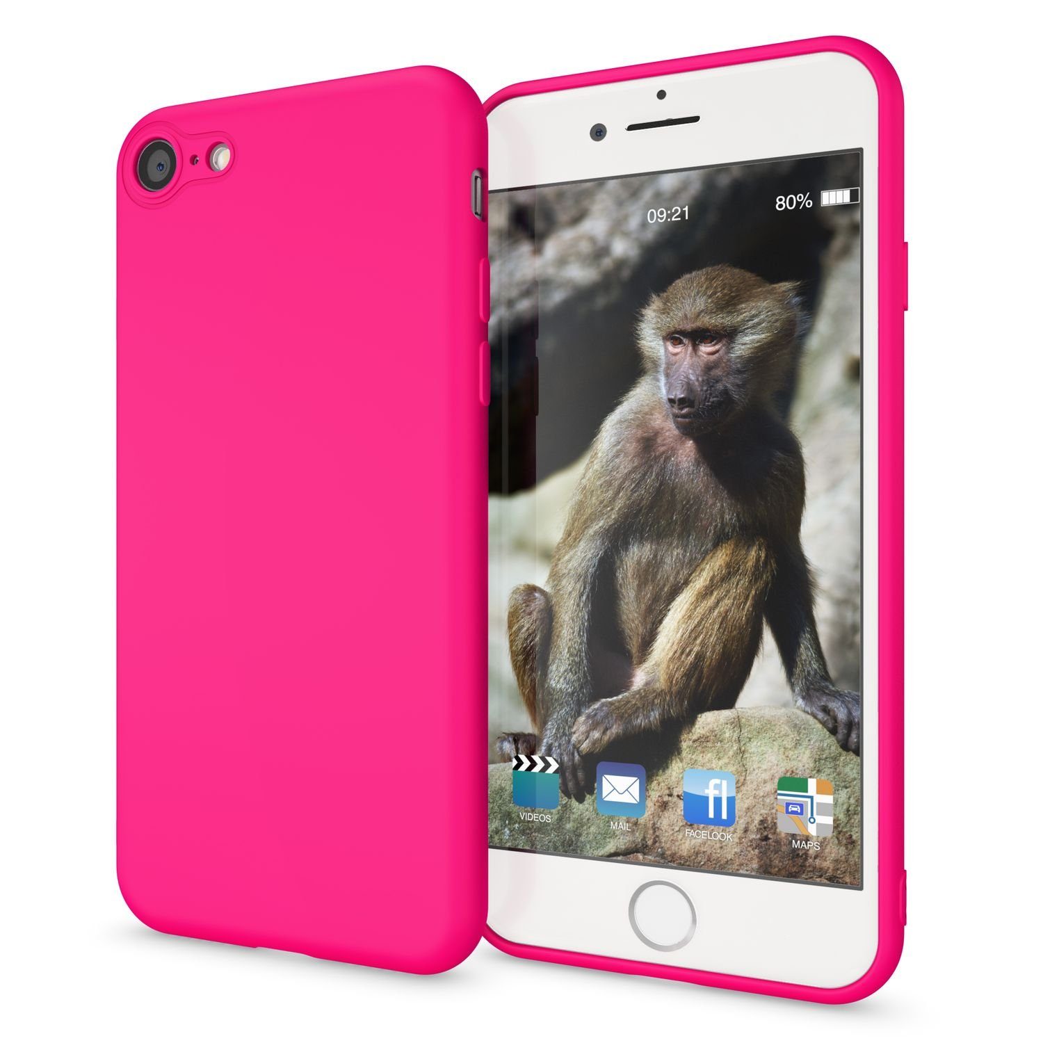 Nalia Smartphone-Hülle Apple iPhone 7 Apple iPhone 8 Apple iPhone SE 2020, Neon Silikon Hülle / Bunt Leuchtend / Rutschfest / Flexibel / Weich