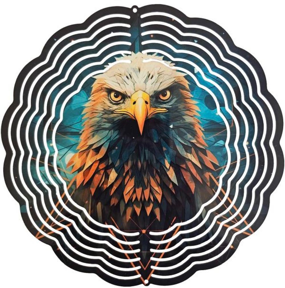Ladreas Windspiel Edelstahl 3D Windspiel Windspinner 20cm Adlerkopf WI271
