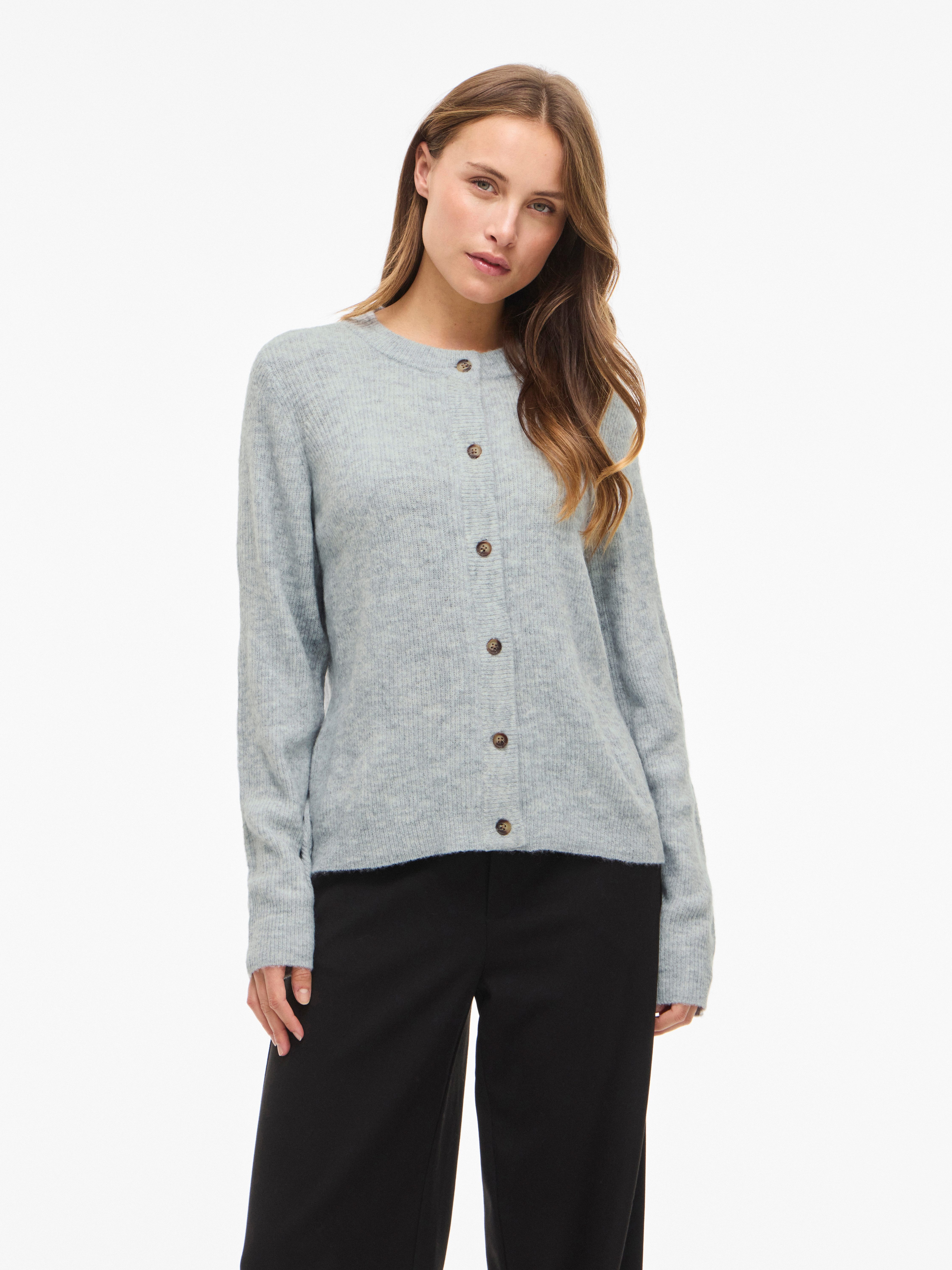Vila Strickjacke VIVIOLI O-NECK RIB KNIT CARDIGAN-NOOS