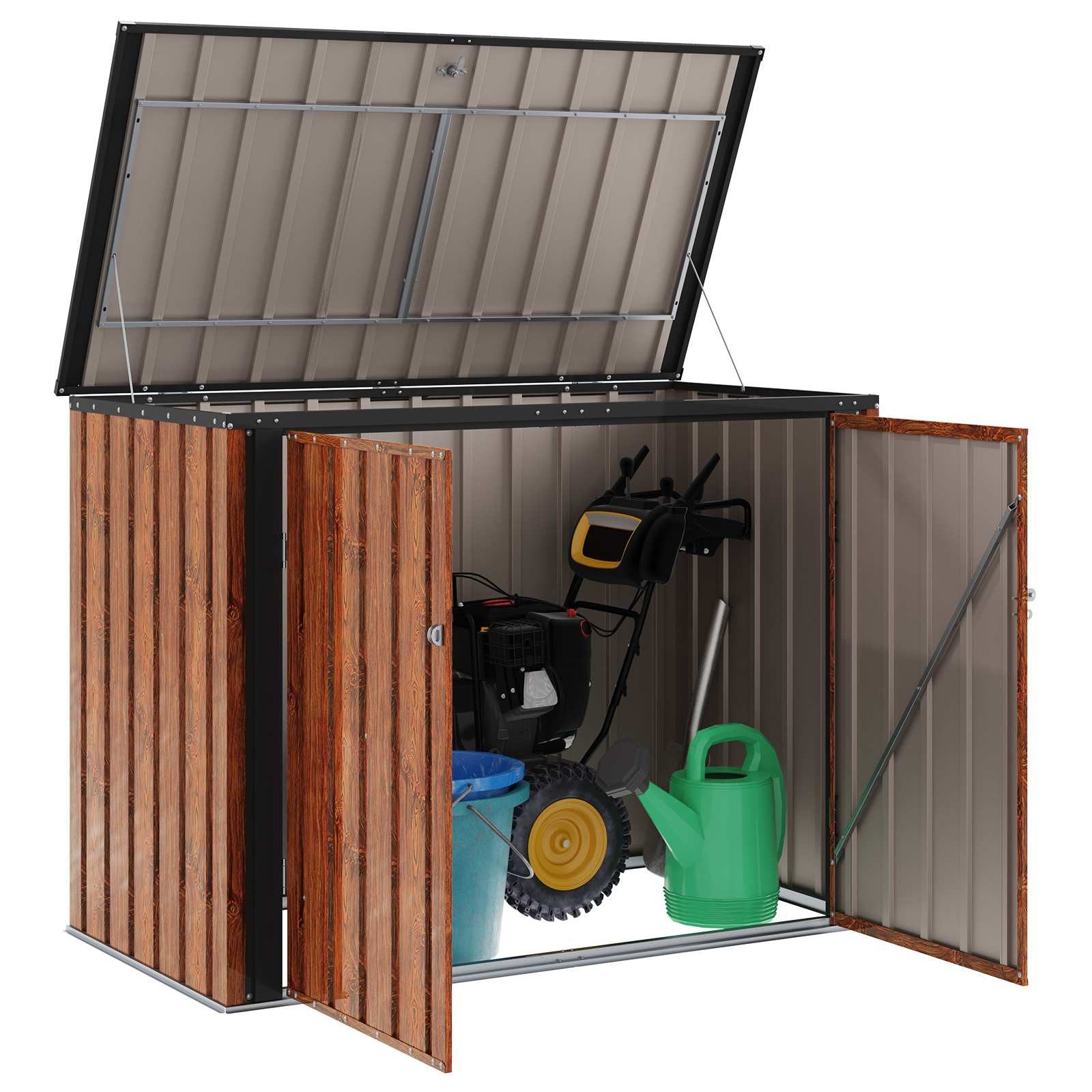 vidaXL Gartenhaus Gartenlagerbox Braun 151,5 x 82 x 110,5 cm Stahl – Bild 3 von 5