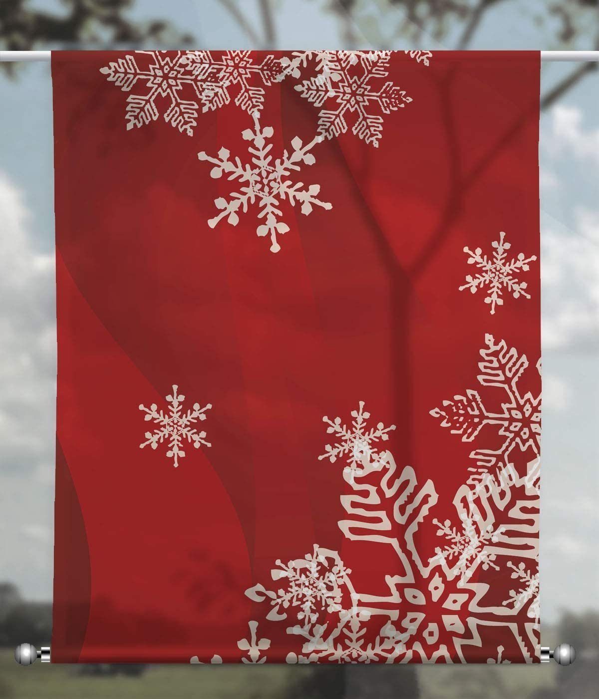 Weihnachtskristall Xtra mit Beschwerung, Scheibenhänger - Scheibengardine gardinen-for-life transparent,