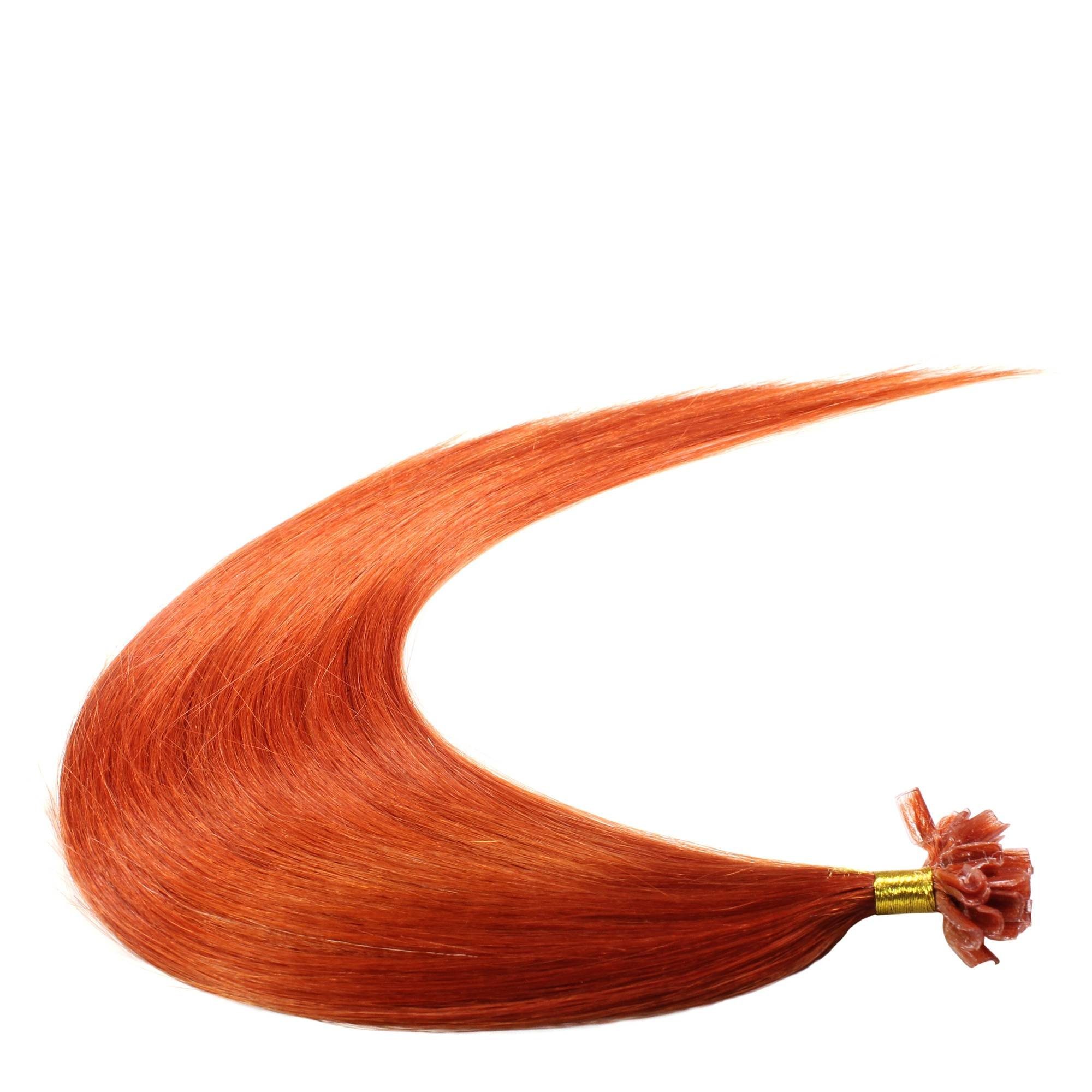 Echthaar-Extension 40cm #8/43 hair2heart Extensions Premium Hellblond Rot-Gold Bonding