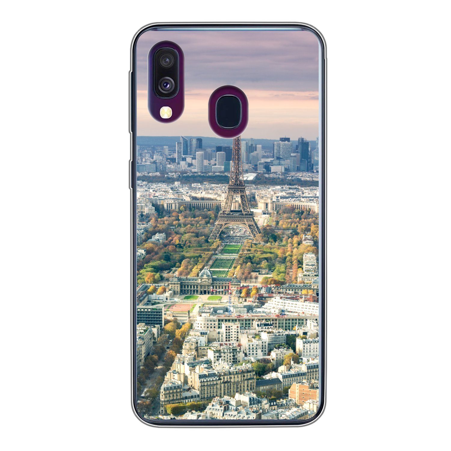 MuchoWow Handyhülle für Samsung Galaxy A40 Paris - Eiffelturm - Stadt, Smartphone-Bumper, Print, Handy Schutzhülle Dünn