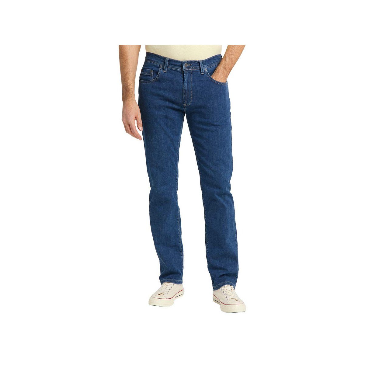 Pioneer Authentic regular blau (1-tlg) Stoffhose Jeans