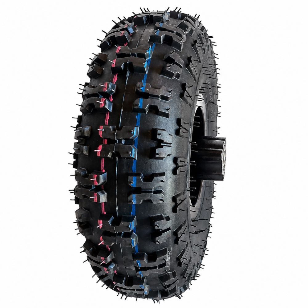 FunSport-Factory Kinderfahrzeug-Räder Komplettrad Kinderquadreifen 4.10-4 Schwarz, Stollenprofil, hoher Grip, für Kinderquads, robust & langlebig