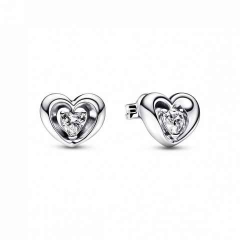 Pandora Paar Ohrstecker Pandora Ohrstecker Radiant Heart & Floating Stone 292500C01