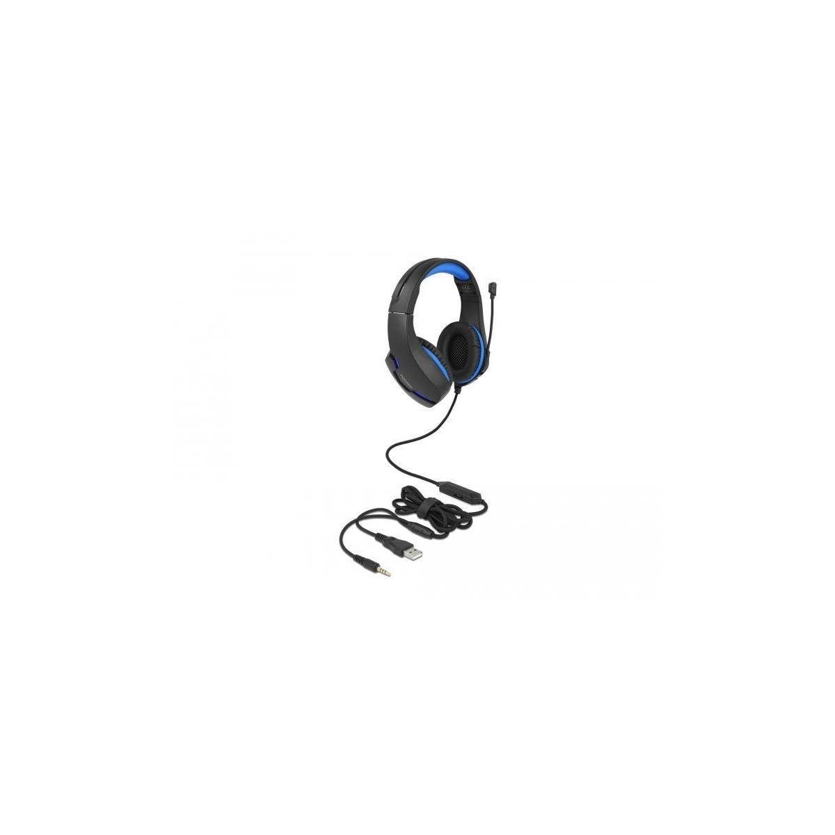 - Headset 3,5 Headset, mm Delock blaue... Klinkenstecker, 27182 Gaming