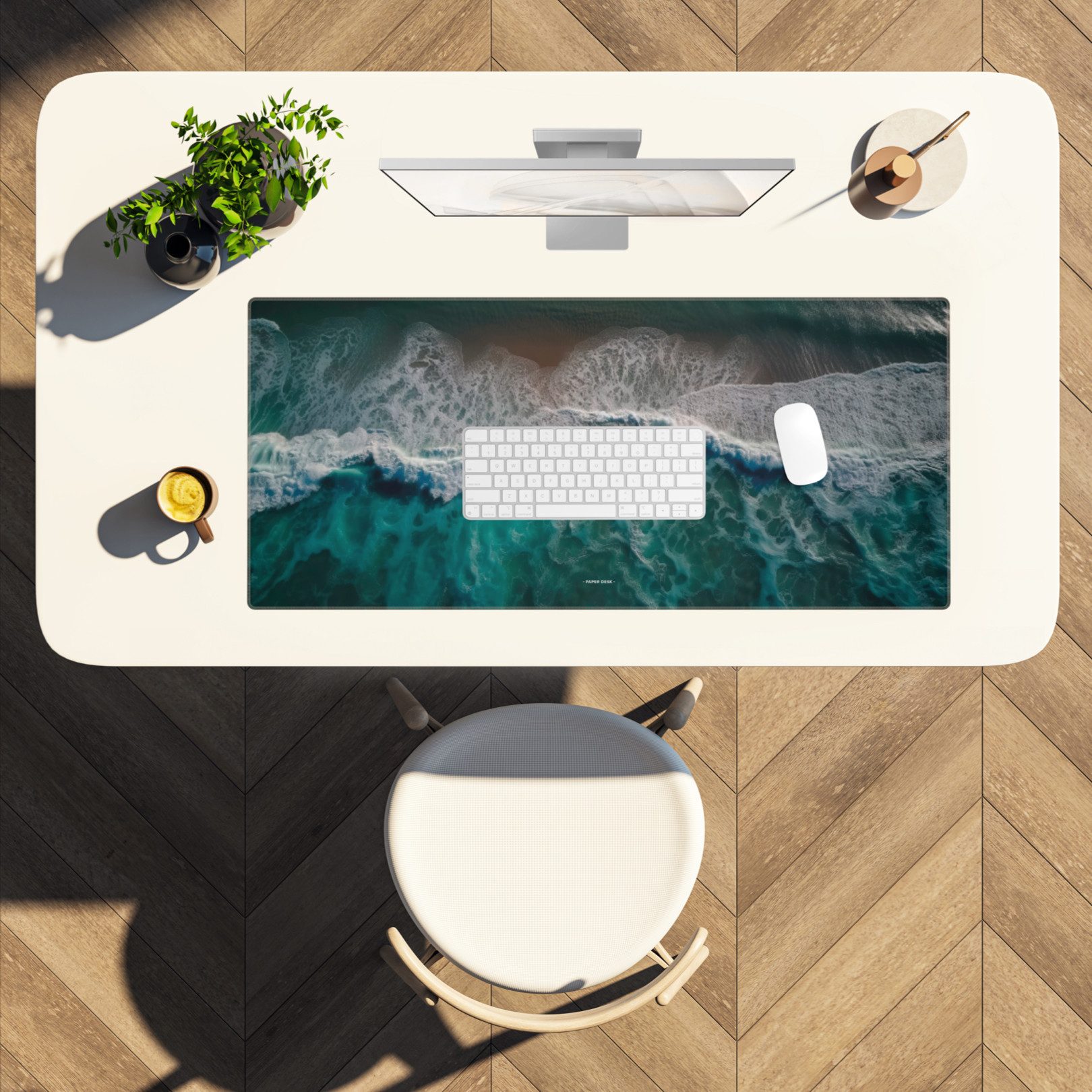 PAPER DESK Schreibtischunterlage XXL Mauspad Tischunterlage 90x40cm Desk Pad für Tastatur & Maus, (rutschfest & wasserabweisend, ultrasanfte Oberfläche – stilvolle Schreibtischmatte für Büro & Homeoffice)