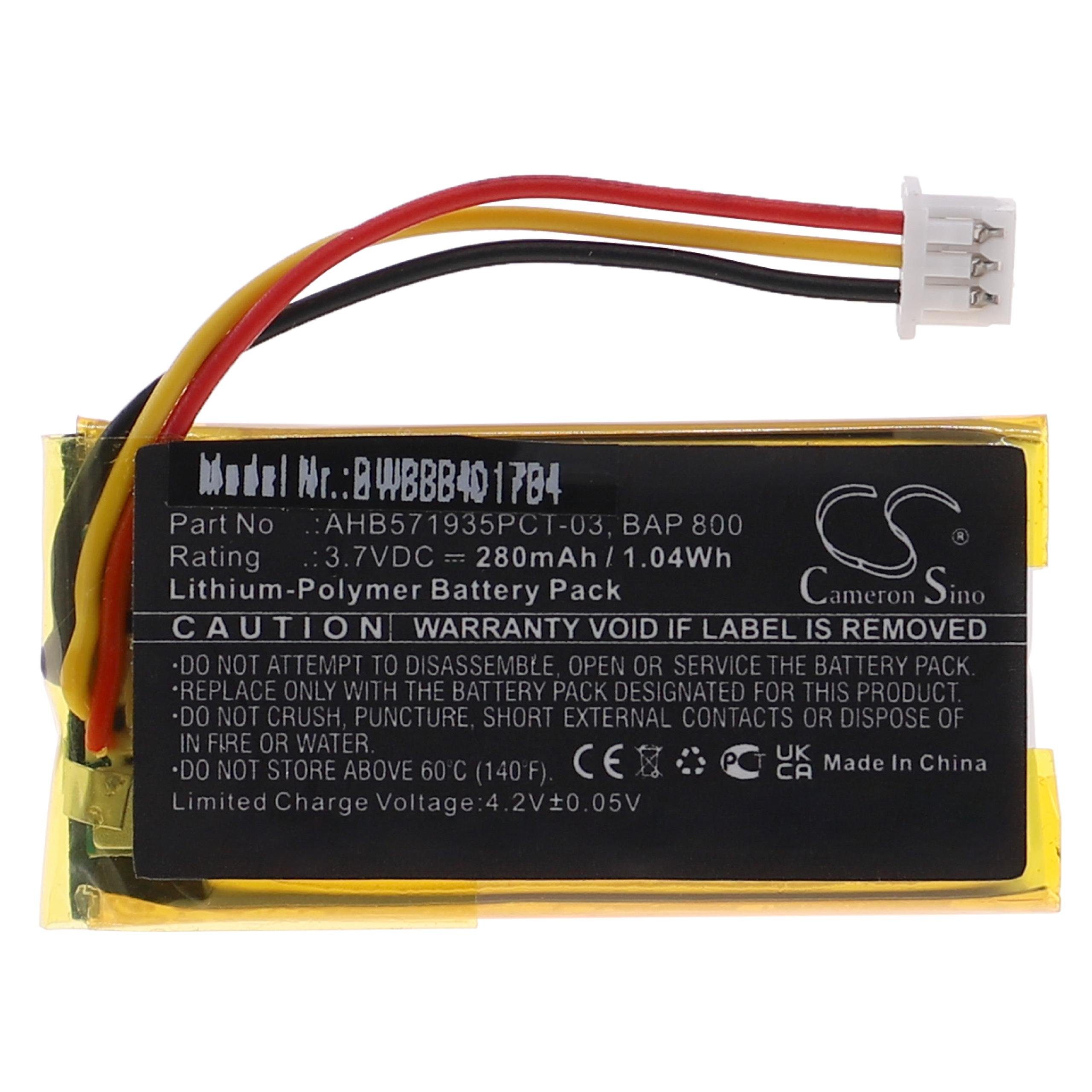 vhbw passend fur Sennheiser Set 860 880 TV Horverstarker 280 mAh 3 7 V Akku Li Polymer 280 mAh
