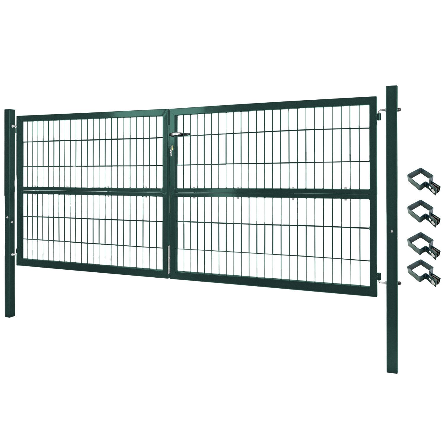 V2Aox Gartentor Gartentor Gartentür Zauntür Zauntor Grün 300x120 Doppelflügelig