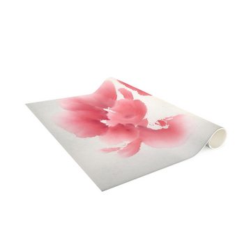 Läufer Teppich Vinyl Flur Küche Blumen Aquarell funktional lang, Bilderdepot24, Läufer - beige glatt