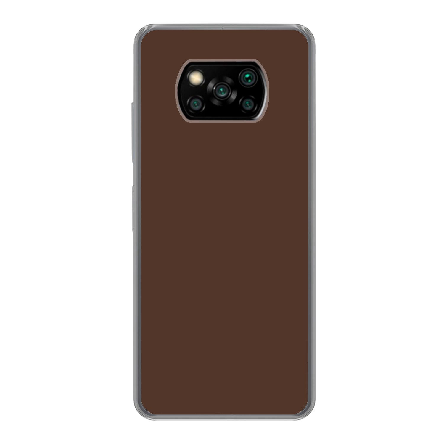 MuchoWow Handyhülle für Xiaomi Poco X3 Pro Braun - Dunkel - Farben, Phone Case, Silikon, Schutzhülle Dünn