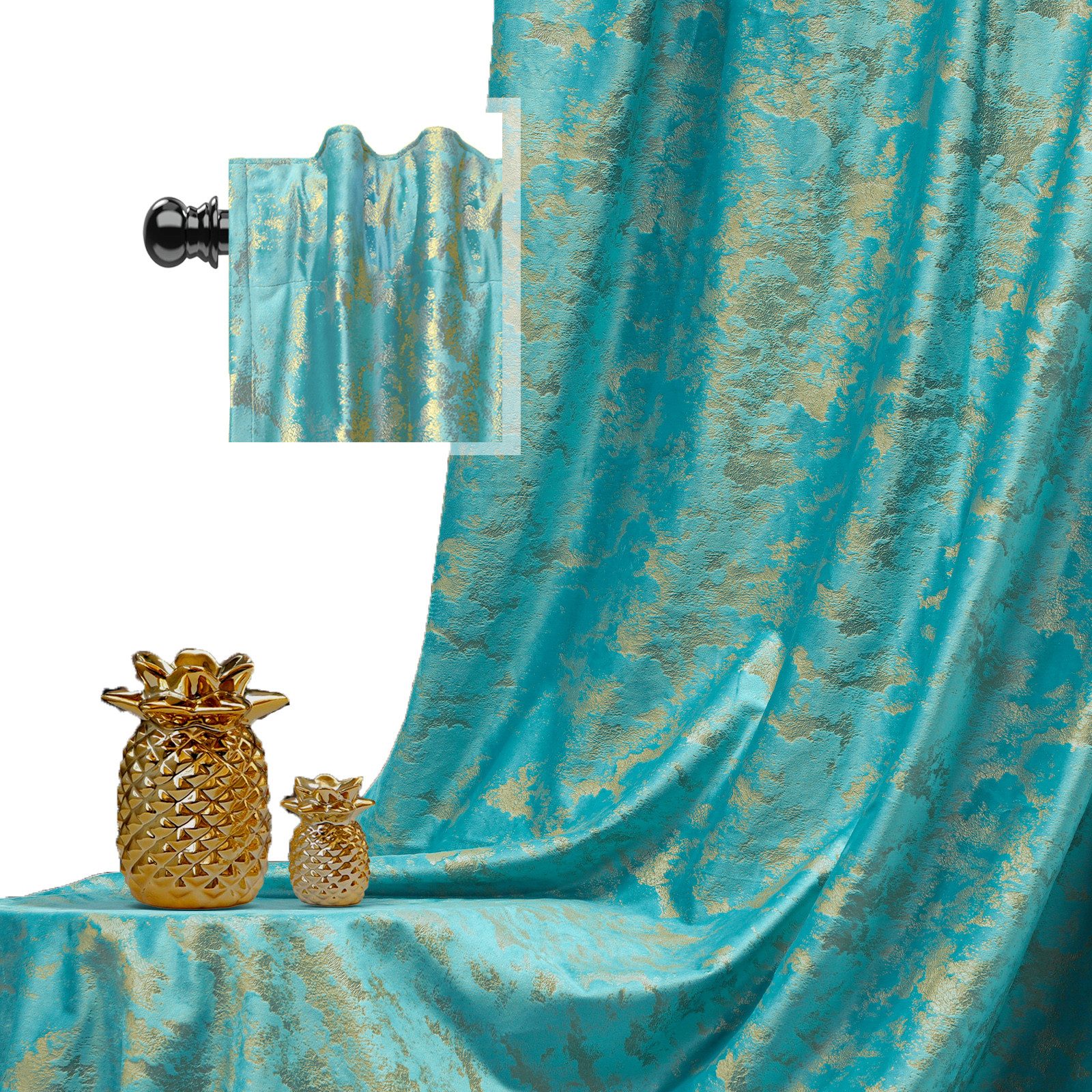 BTTO V&G Verdunkelungsvorhang Gardinen-Sets 2St, Samt Multifunktionsband mi günstig online kaufen