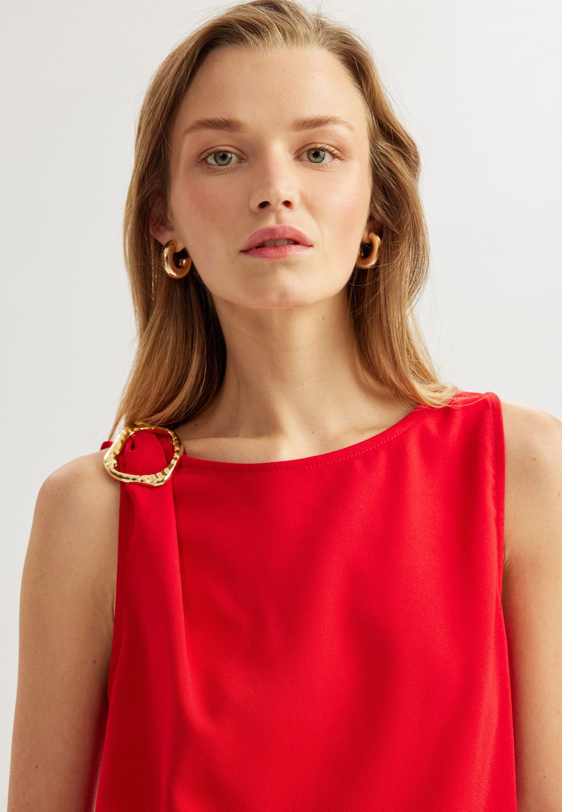 Koton Kurzarmbluse Ärmellos Rundhalsausschnitt Kurzarmbluse günstig online kaufen