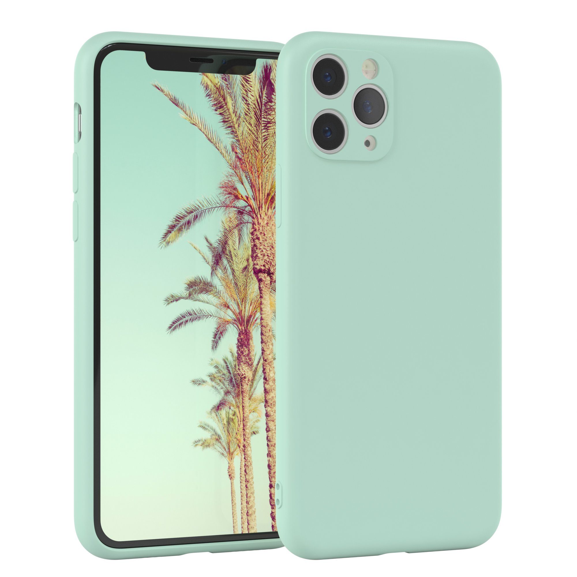EAZY CASE Handyhülle für Apple iPhone 11 Pro Hülle Silikon 5,8 Zoll, Hülle Silikon kratzfest Smart Slimcover Bumper Case Etui Mint Grün