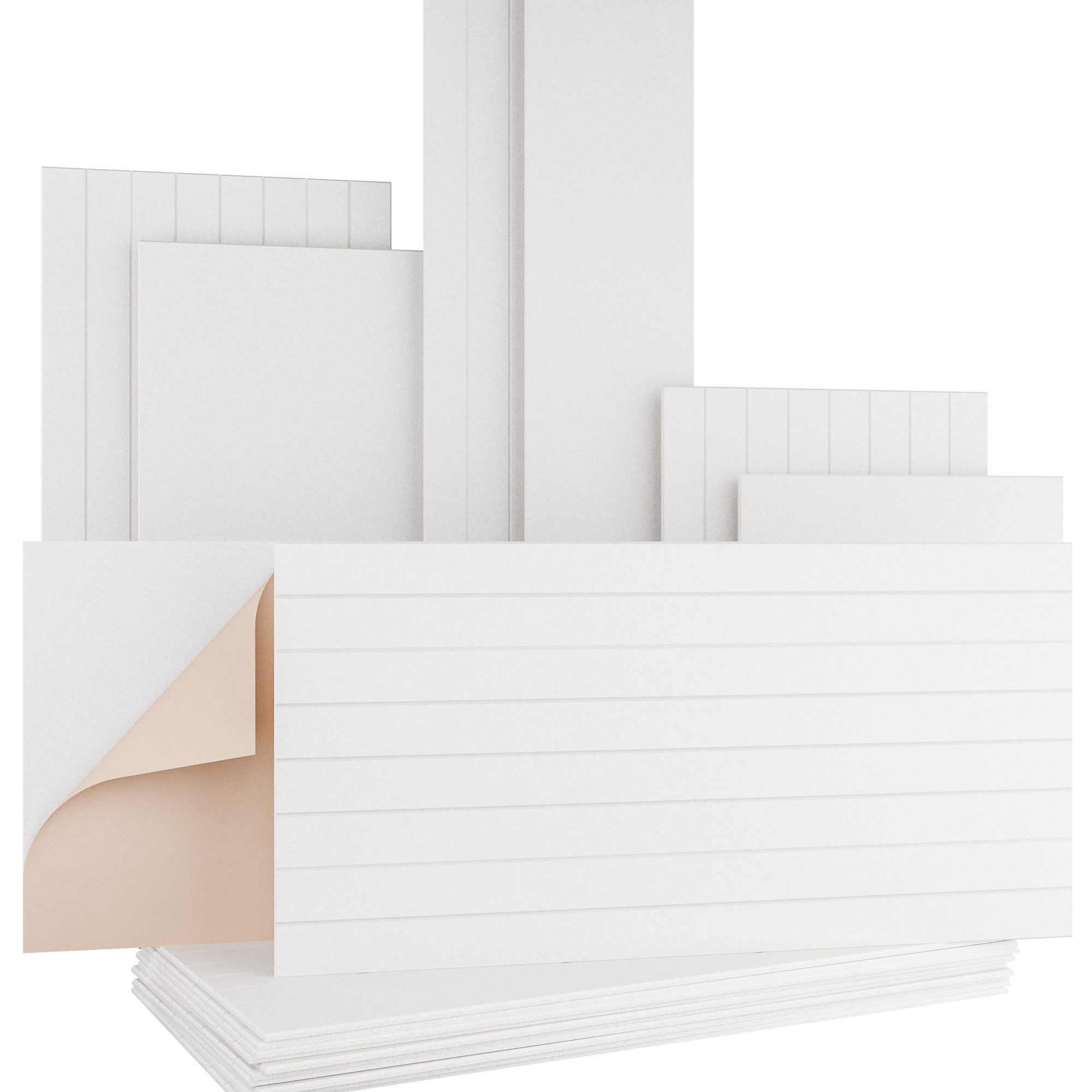 AKUSTIKO Schallschutzpaneel, BxL: 60x120 cm, (Selbstklebend 120x60cm - 8 Stück Weiß Akustik Wandpaneele Schallschutz & Raumakustik Panels Filz 9mm Hexim Decken- & Wandverkleidung Innenausstattung Akustik (5.76m)