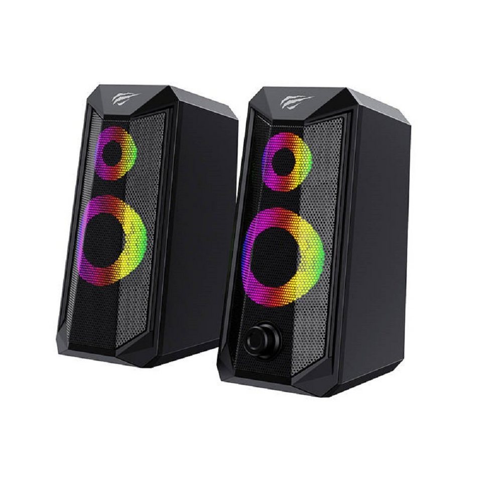 RGB, Computer Lautsprecher 2.0 Speakers Havit Schwarz Computer Lautsprecher PC-