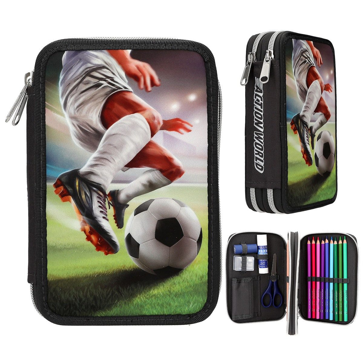 Depesche Federtasche DEPESCHE Action World Federtasche Fussball 2 Fächer