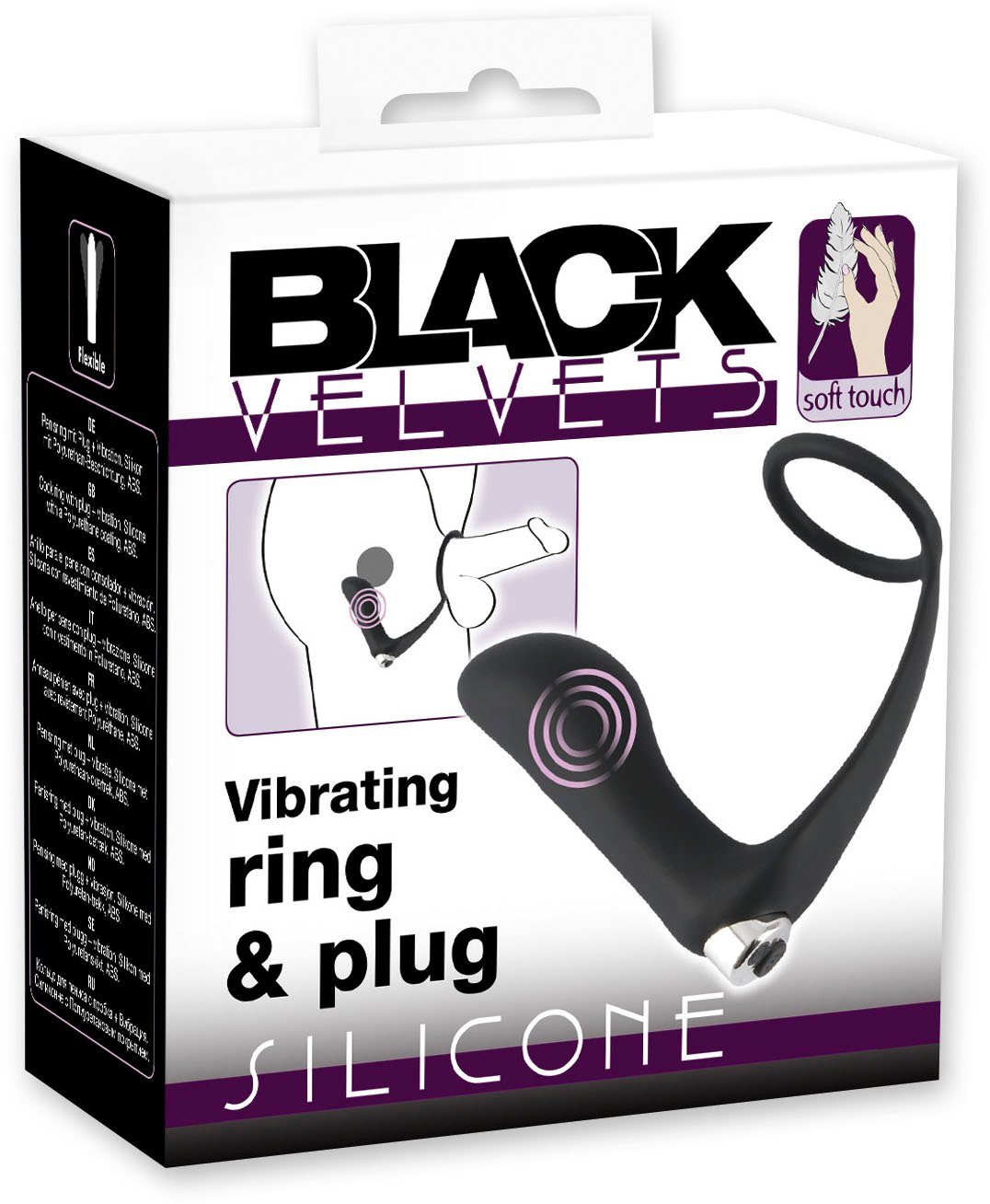 VELVETS BLACK Analplug, integriertem mit Penisring