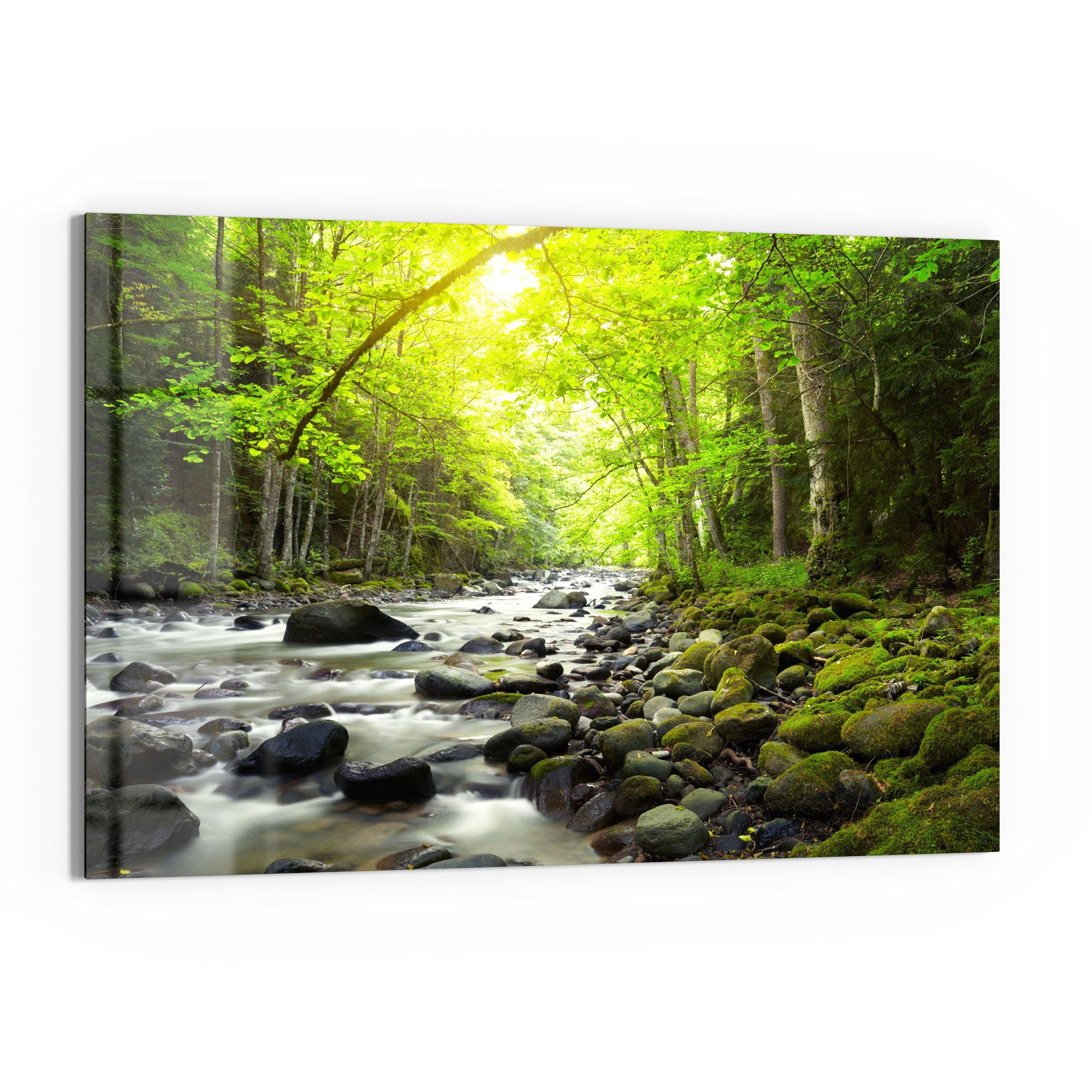 DEQORI Glasbild 'Steiniges Flussbett', 'Steiniges Flussbett', günstig online kaufen