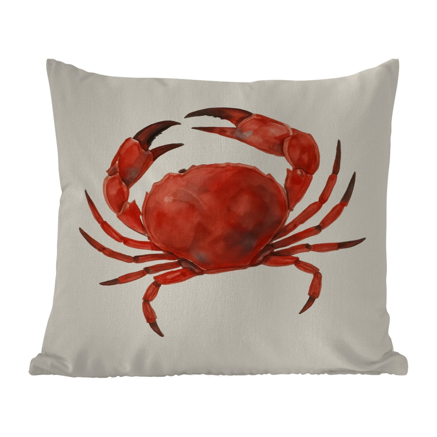 MuchoWow Dekokissen Krabbe - leuchtend rot - Beine, Kissenhülle für den Außenbereich, Outdoor, Kissen, 60x60 cm
