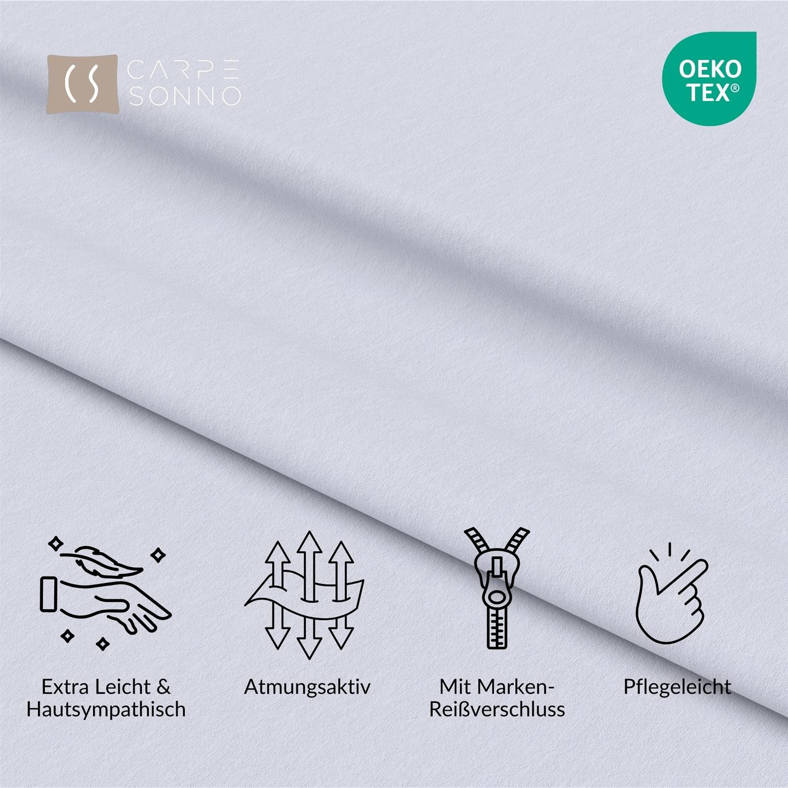 Carpe Sonno Bettwäsche Mikrofaser Bettwäsche 135x200 155x220 200x200 Einfarbig Atmungsaktiv, Mikrofaser, 2 teilig, Uni Bettbezug 155x220 Weiß - Super soft & Oeko-Tex Zertifiziert