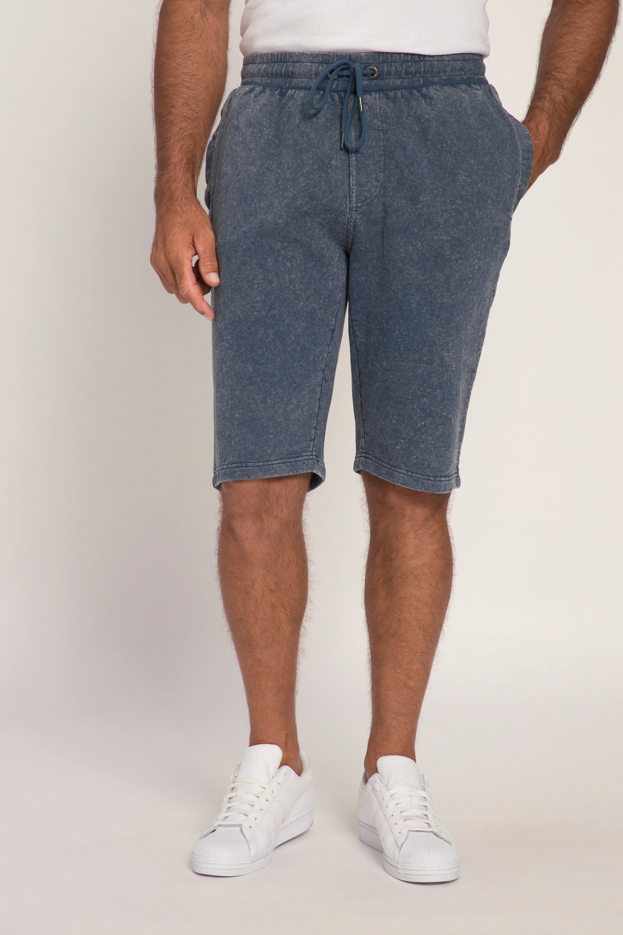 blau JP1880 washed Bermudas Elastikbund Vintage Sweatbermuda