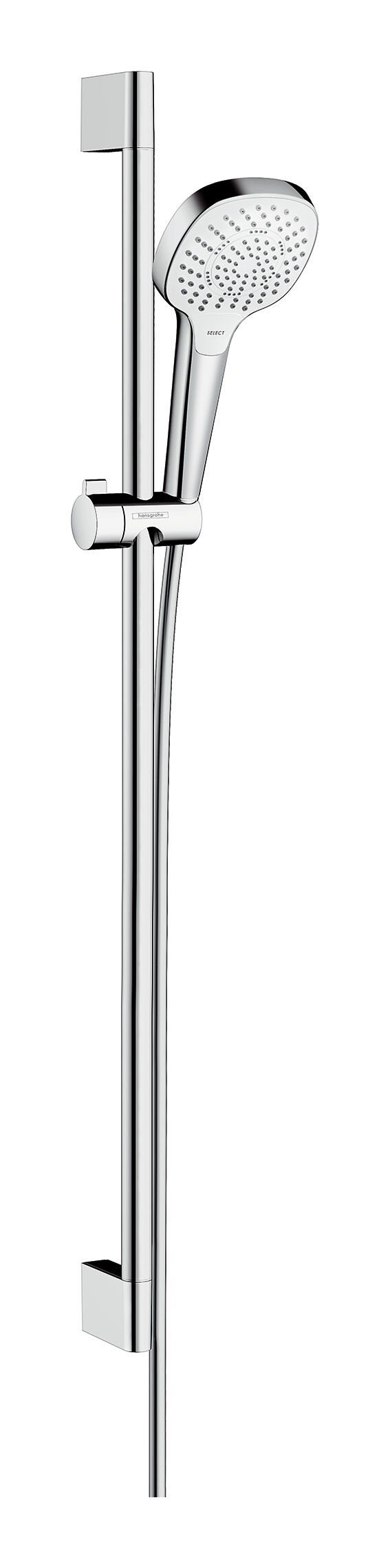 hansgrohe Stangenbrause-Set Croma Select E 110 Multi, Höhe 95.9 cm, 3 Strahlart(en), Brauseset mit Brausestange 900 mm - Weiß / Chrom